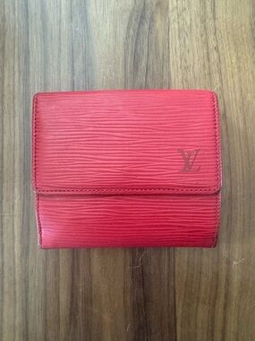 Louis Vuitton Red Epi Leather Compact Trifold Wallet